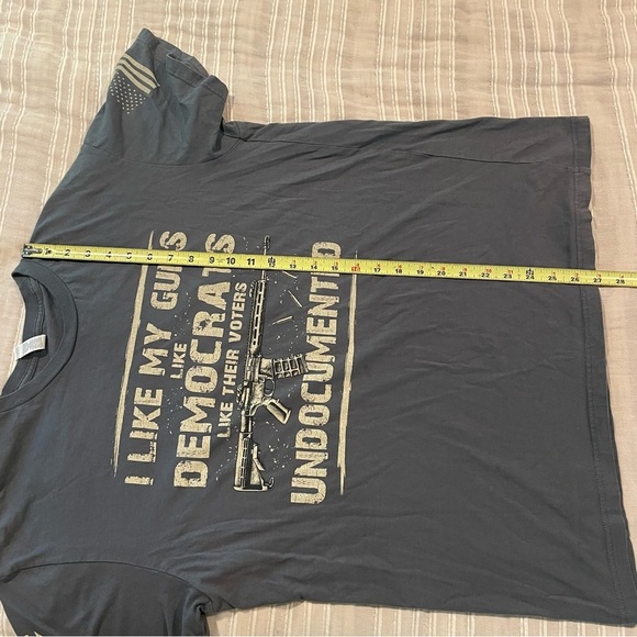 American Apparel Guns Democrats Voters Undocumented Short Sleeve Grey Tee XL - Picture 8 of 8